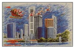 # SINGAPORE 12SIGB Christmas Skyline 10 Landis&gyr 12.90  Tres Bon Etat - Singapore