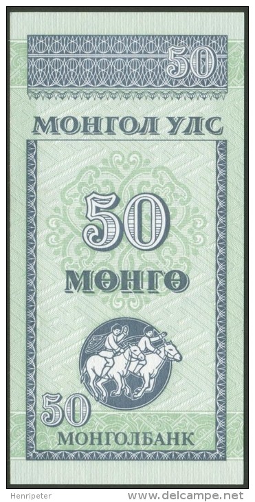 Billet De Banque Neuf - 50 Mongo - Cavaliers - N° AA0216346 - Mongolie - 1993 - Mongolie