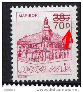 U-71  JUGOSLAVIA SLOVENIA Definitive  MARIBOR ERROR  OVERPRINT DOUBLE   RR  NEVER HINGED - Imperforates, Proofs & Errors