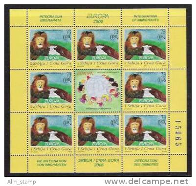 2006 Jugoslawien  Serbija I Crna Cora  SerbienMi. 3329-0  Sheet **MNH  Europa - 2006