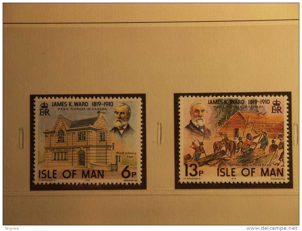 Groot Brittanië Grande-Bretagne Great Britain Man 1978 J. K. Ward Mannois Pionnier Canadien Yv 127-128 MNH ** - Isle Of Man