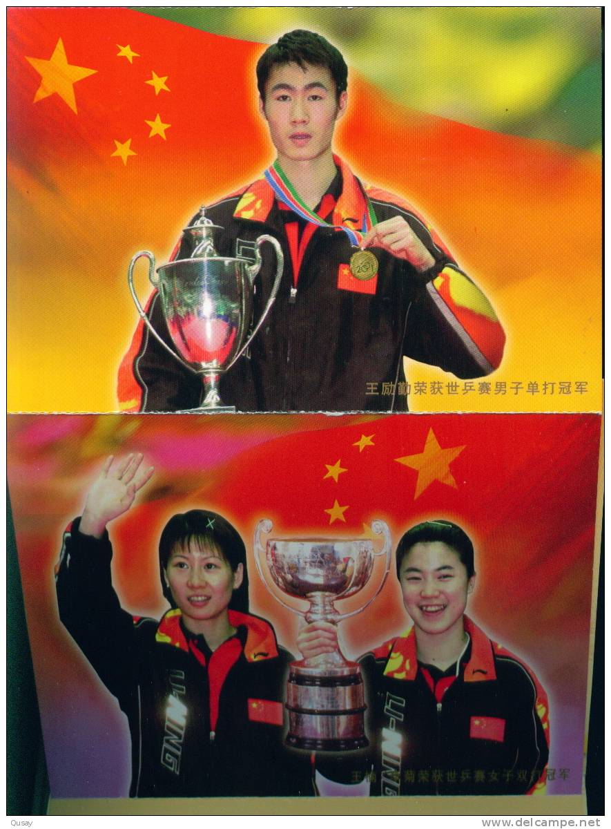 Table Tennis And Medal Winners Tennis Tavolo  ,  8  Prepaid Cards  , Postal Stationeries (booklet ) - Postales