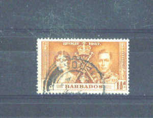 BARBADOS - 1937  Coronation   11/2d FU - Barbados (...-1966)