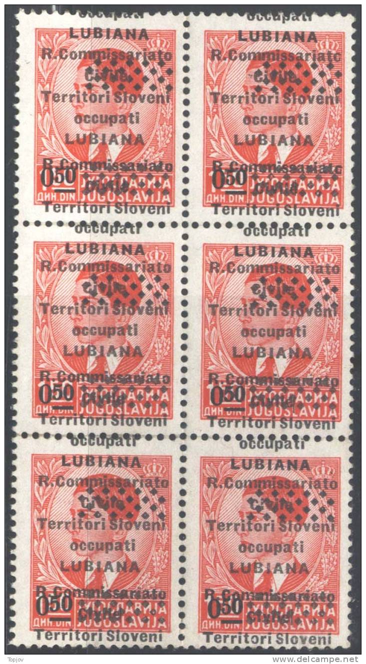 1941 LUBIANA - R.COMMISSARIATO - O,50 /1,50 D- DOPPIA SOPRASTAMPATA  R.COMMISS.  MHN** - Lubiana