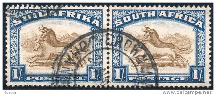 South Africa 1930-45. 1sh Yellow-brown And Blue (inv.wmk). SACC 49b, SG 48bw. - Usados