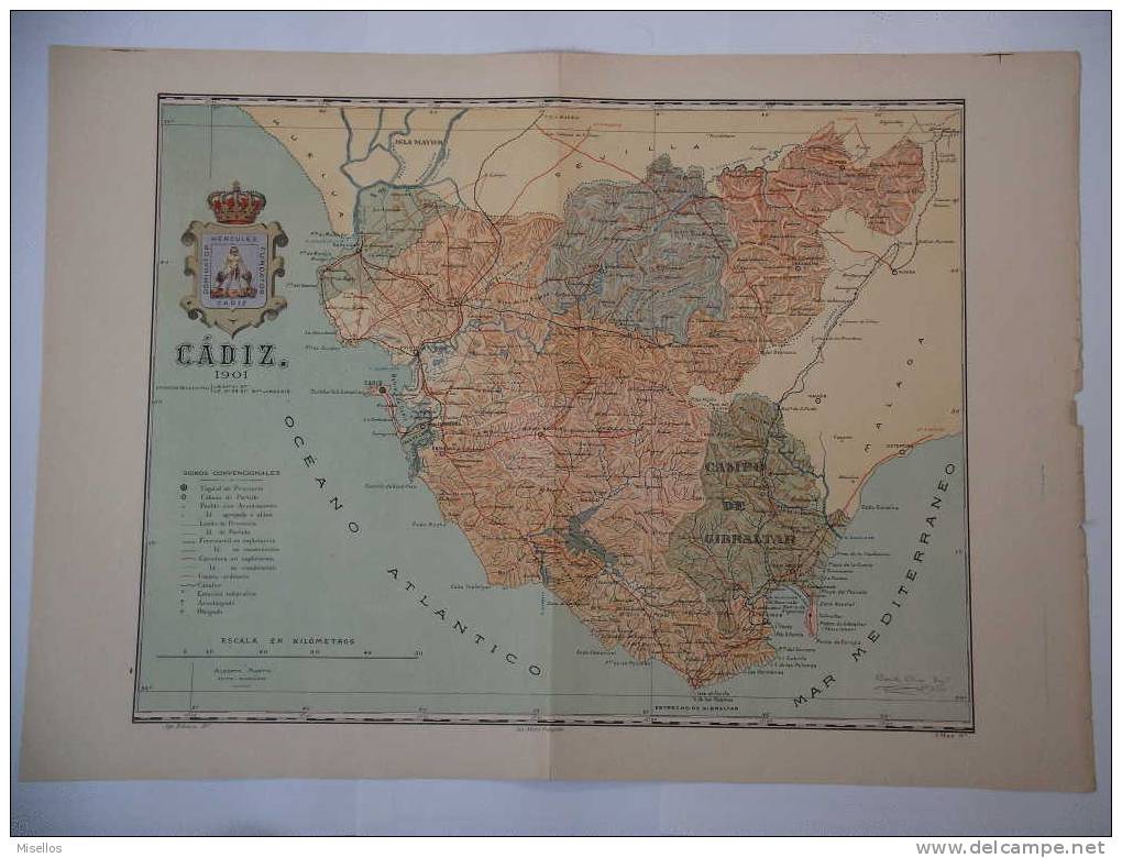 Lote Mapas Andalucia:  Almeria + Cadiz + Cordoba + Granada + Huelva + Jaen + `Málaga +Sevilla - Mapas Geográficas