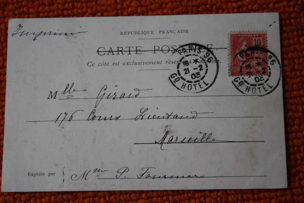 CPA Précurseur Imprimé  1903 DESSIN AQUARELLE  PEINTURE Signée => PARIS 75  AVENUE DES CHAMPS ELYSéES - Sets And Collections