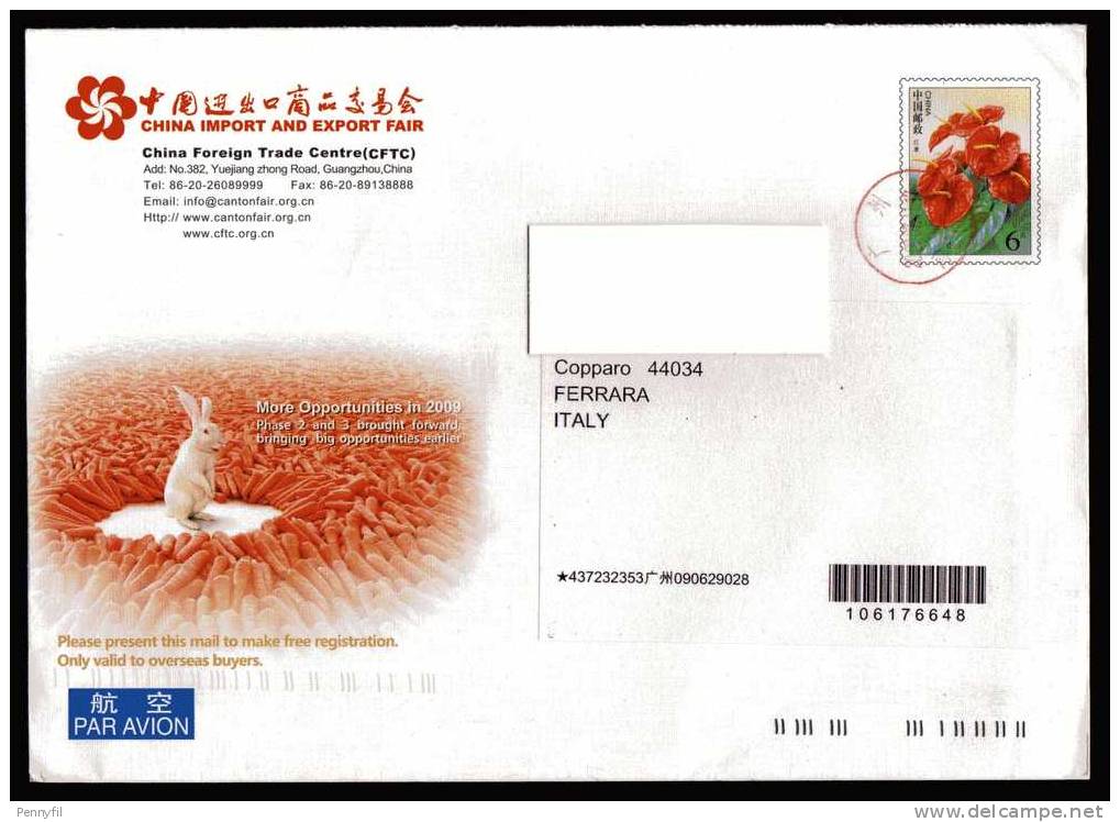 CINA - INTERI POSTALI BUSTA VIAGGIATA - Enveloppes