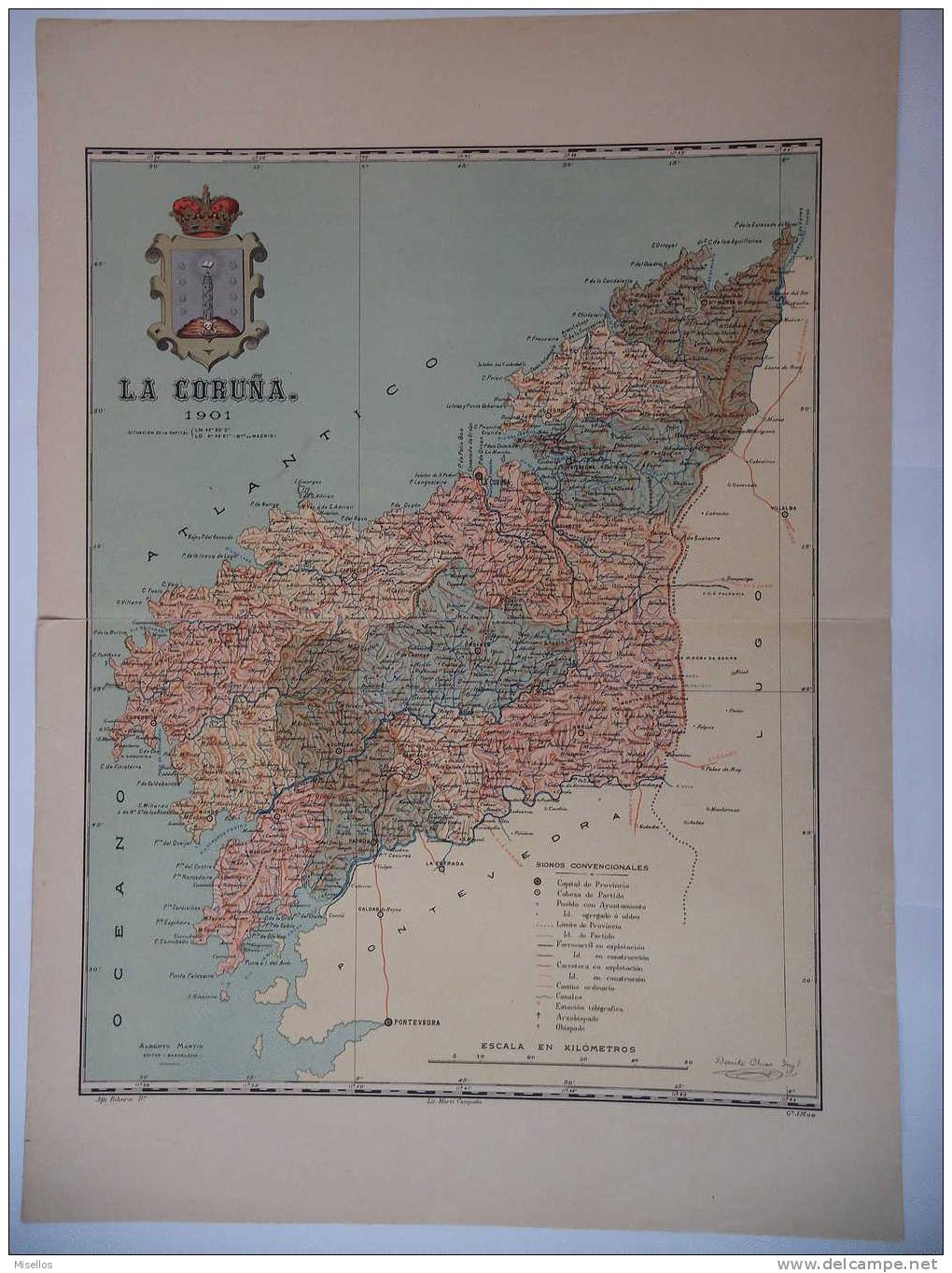 Lote Mapas Galicia: La Coruña + Lugo + Orense Y Pontevedra - Mapas Geográficas