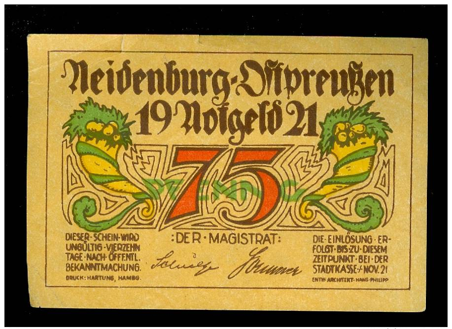 Notgeld - Noodgeld  :   Neidenburg -  Russeneinfall  1914 - [11] Emissions Locales