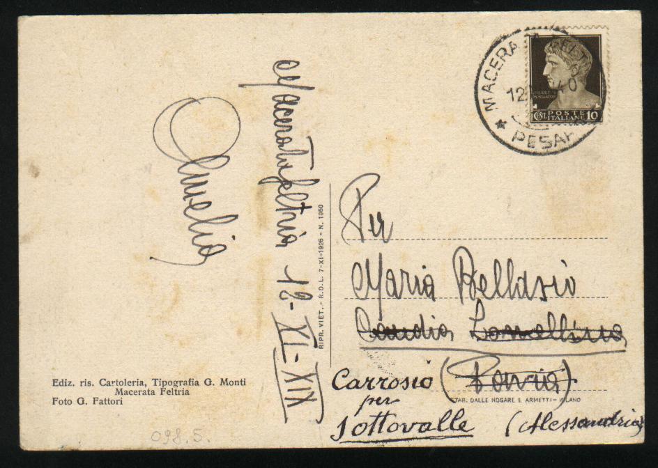 4797-MACERATA FELTRIA(PESARO)-CORSO BATTELLI-ANIMATA-1940-FG - Pesaro