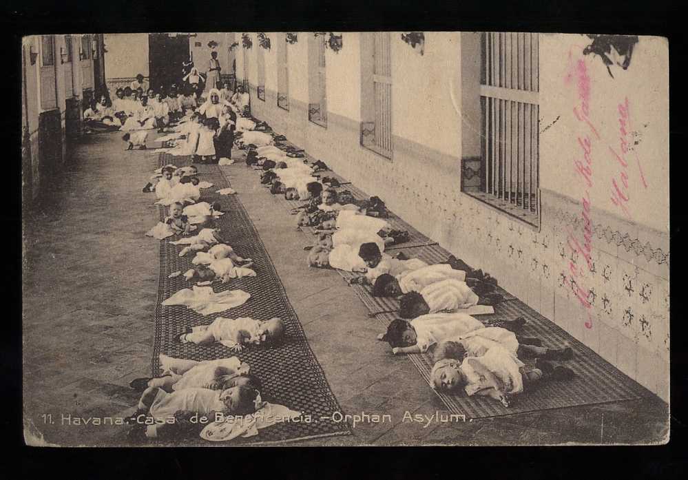 [WIN123] CUBA HAVANA ORPHAN ASYLUM  CASA DE BENEFICENCIA-  VINTAGE CA1900 POSTCARD - - Cuba