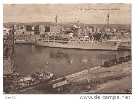 CIVITAVECCHIA ( ROMA ) PANORAMA DAL PORTO - 1952 - Civitavecchia