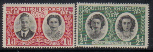 SOUTHERN RHODESIA  Scott #  65-6**  VF MINT NH - Zuid-Rhodesië (...-1964)