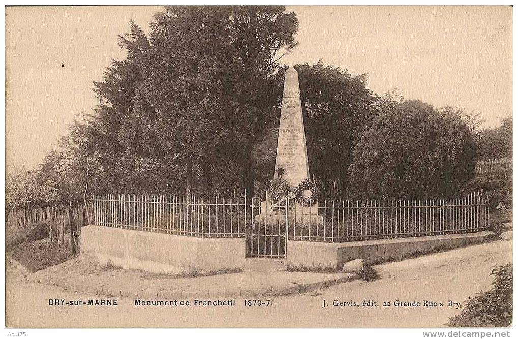 BRY Sur Marne     Monument De Franchetti - Bry Sur Marne