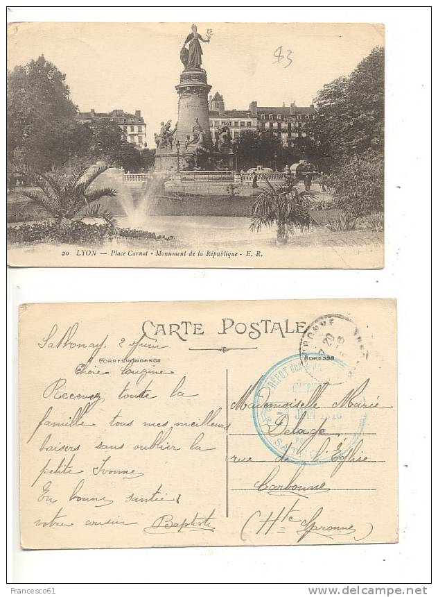 781$$$ Francia LYON Franchise Militaire SATHO 1916 - Lyons-la-Forêt