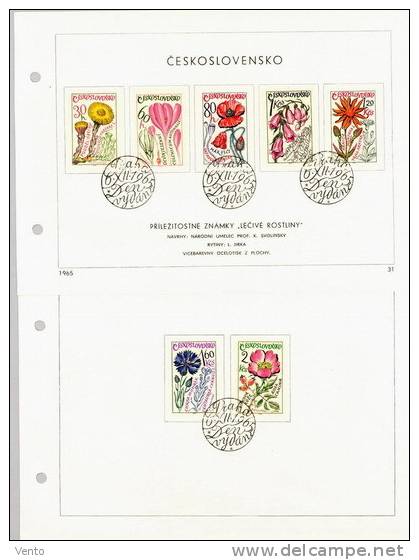CS 1965 Mi 1583-9 Yt 1448-1454 Used Flowers Set - Unused Stamps