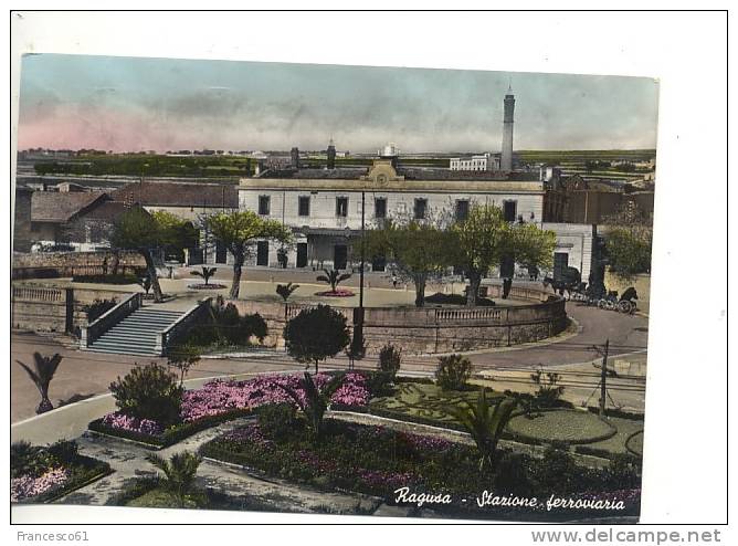 807$$$ Sicilia RAGUSA Stazione Ferroviaria 1958 Viaggiata FG - Ragusa