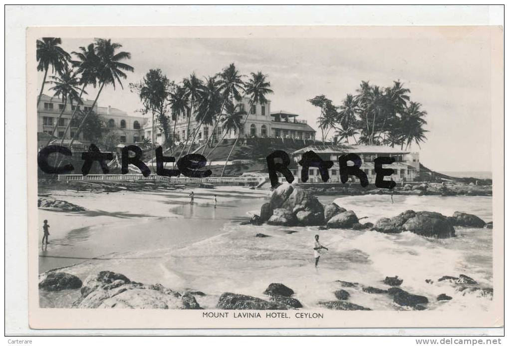 Cpa,1950,sri Lanka,ceylon,mount Lavinia Hotel,pécheur à La Canne ,luxe,au Dos 3 Timbres,ed Raphael Tuck,rare - Sri Lanka (Ceylon)