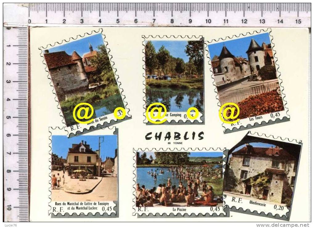 CHABLIS -  6 Vues En Forme De  TIMBRES  - - Chablis