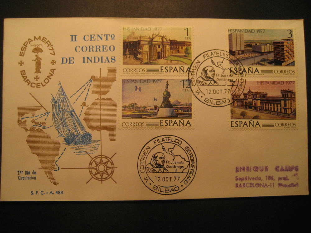 SPAIN Bilbao Vizcaya 1977 Event Cancel Zumarraga Colon Columbus Caravel America Discouver Hispanidad - Cristóbal Colón