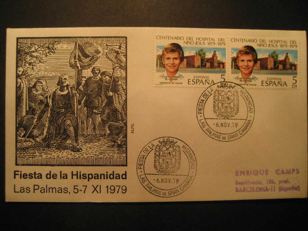 SPAIN Las Palmas De Gran Canaria Canarias 1979 Event Cancel Colon Columbus Caravel America Discouver Hispanidad - Christopher Columbus