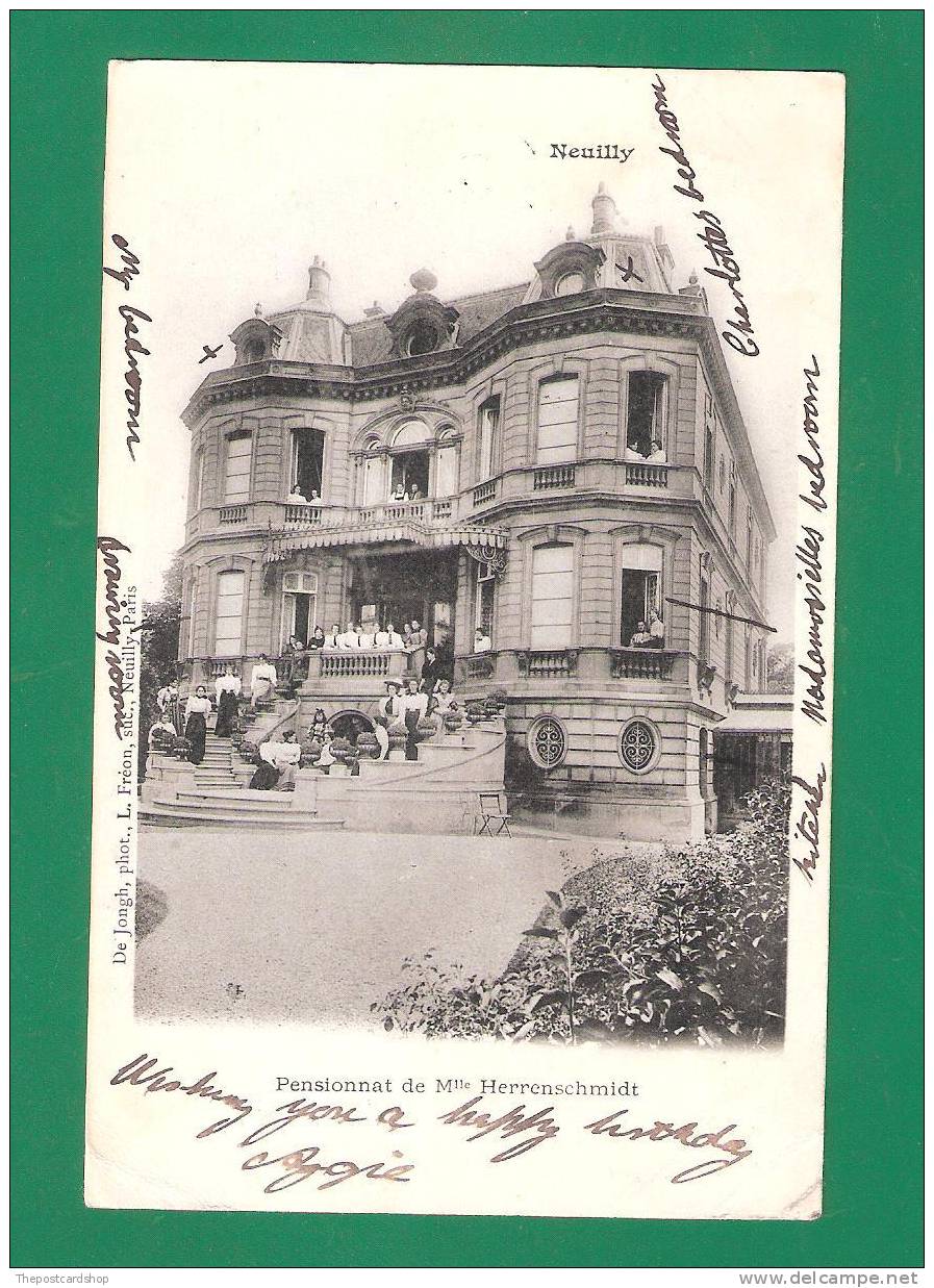 °°°CPA 14  NEUILLY Pensionnat De Mademoiselle HERRENSCHMIDT Très Animée Elèves Et Professeurs .Année:1906 - Neuilly Sur Seine