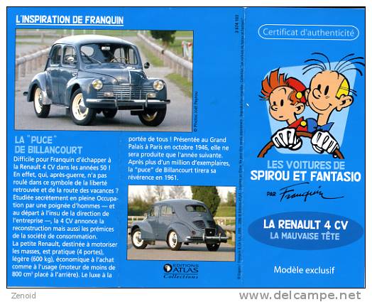 Lot 5 Documents "Les Voitures De Spirou Et Fantasio" - Editions Atlas 2006 - Spirou Et Fantasio