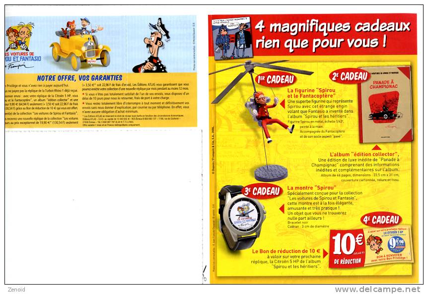 Lot 5 documents "Les voitures de Spirou et Fantasio" - Editions Atlas 2006