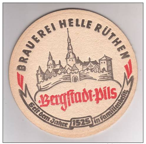 Bergstadt Pils , Brauerei Helle , Rüthen - Bierdeckel