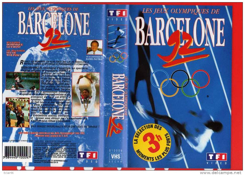 VHS K7 VIDEO* LES JEUX OLYMPIQUES DE BARCELONE 1992   état  Impeccable - Sports