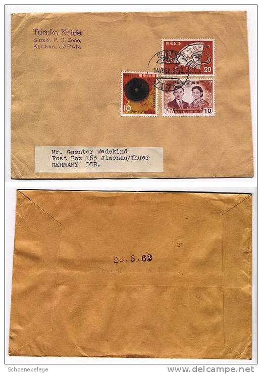 A152) Japan Brief Cover Susaki 1962 To Ilmenau / Germany - Lettres & Documents
