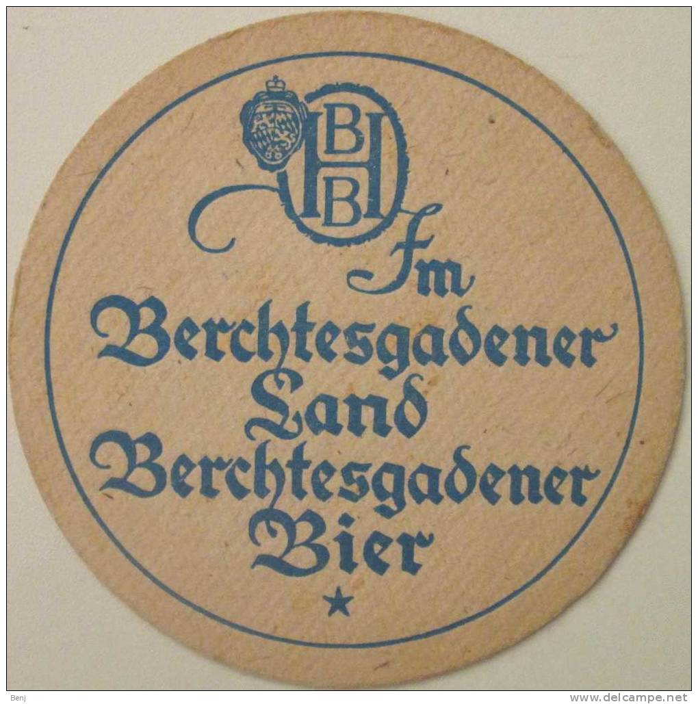Sous-bock Ancien BHB HOFBRAUHAUS BERCHTESGADEN / BERCHTESGADENER BIER (Allemagne) (R) - Sous-bocks