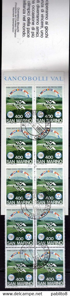 REPUBBLICA DI SAN MARINO 1985 PRIMI GIOCHI PICCOLI STATI LIBRETTO BOOKLET USATO USED OBLITERE' - Postzegelboekjes