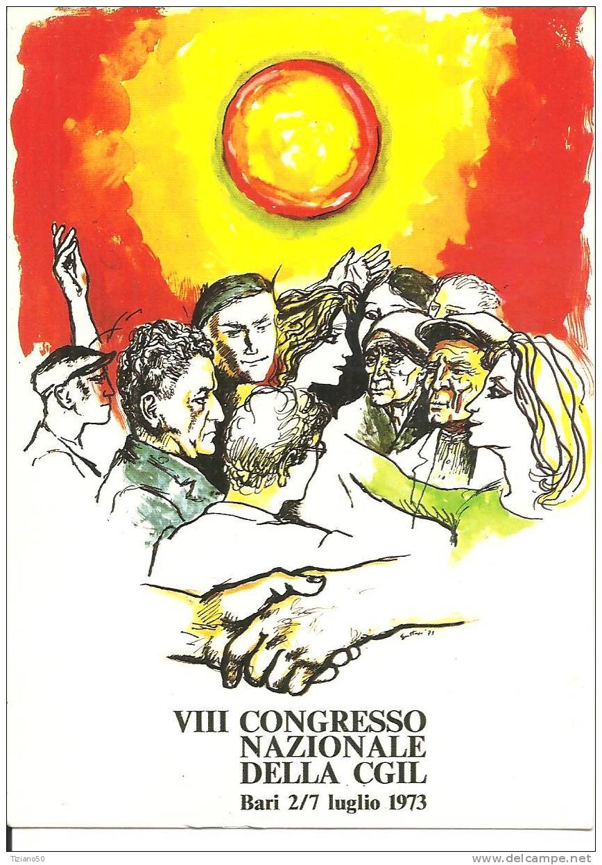 VII CONGRESSO DELLA CGIL  DISEGNO DI RENATO GOTTUSO EDITO DA INTERCARD 1991  . -D476-FG - Manifestations