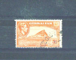 GIBRALTAR - 1938 George VI  5d FU - Gibraltar