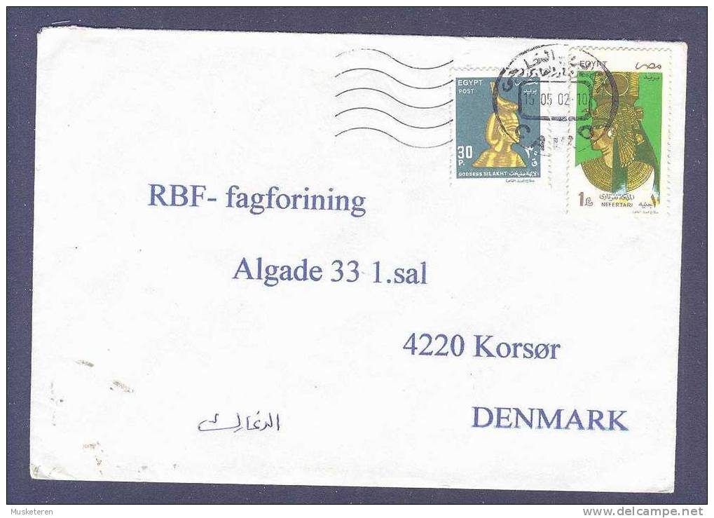 Egypte Egypt Deluxe Cancel CAIRO 2002 Cover To Korsør Denmark Goodles Silakht, Nefertari - Storia Postale