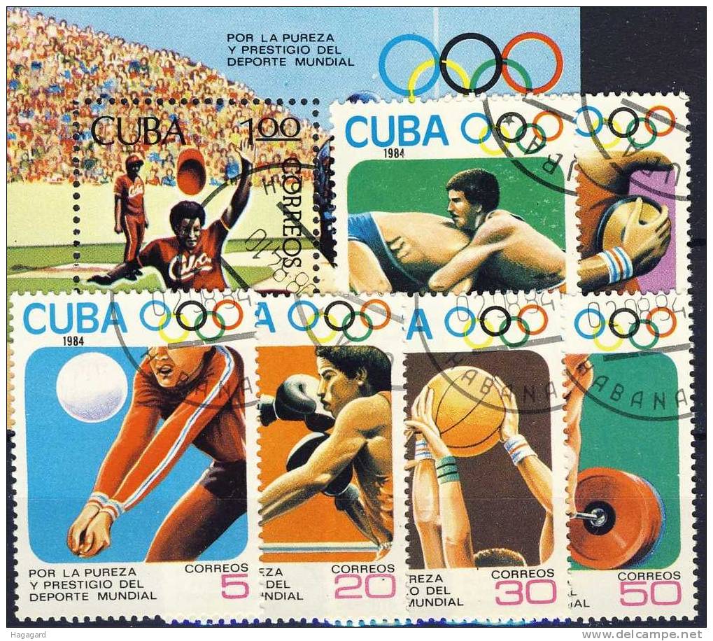 #Cuba 1984. Sport. Olympic Games. Michel 2868-74. Cancelled(o) NO PAYPAL WALLET ! - Used Stamps