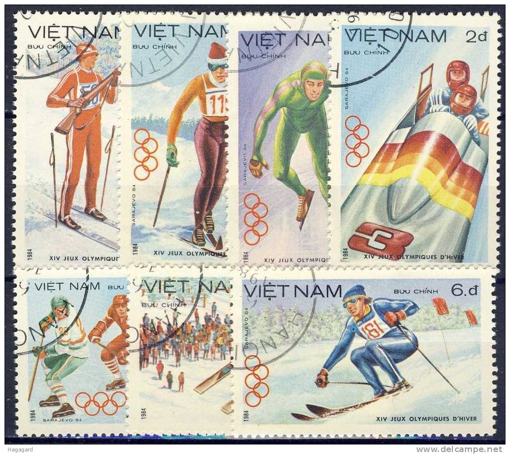 Vietnam 1984. Sport. Olympics. Michel 1402-08. Cancelled(o) - Winter 1984: Sarajevo