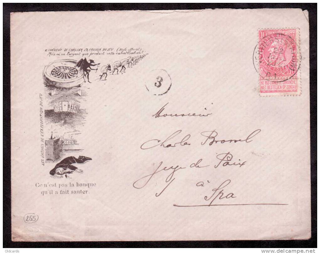 Belgique 1901 Lettre Illustrée "argent" Affr N° 58 De VERVIERS - Autres & Non Classés