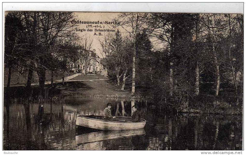 CPA De CHATEAUNEUF SUR SARTHE - Logis Des Briostrières - Barque Animée - Chateauneuf Sur Sarthe