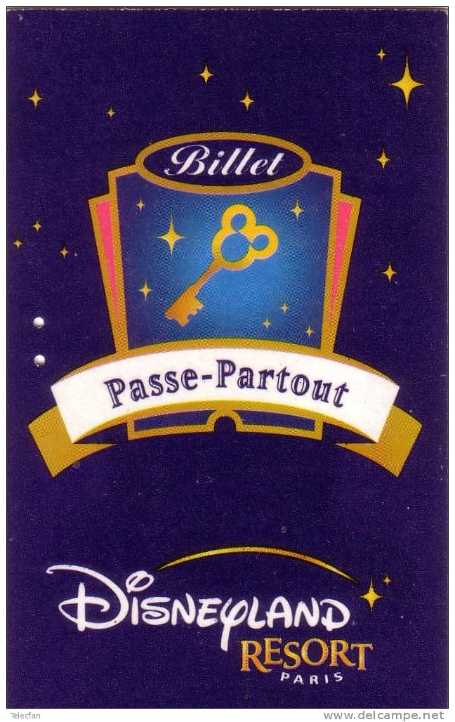 PASSEPORT DISNEYLAND PASSE PARTOUT Enfant 39€  FORFAIT 2004 UT - Toegangsticket Disney