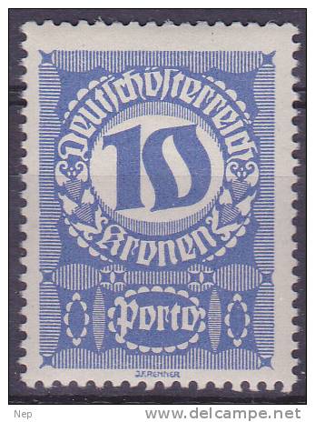 OOSTENRIJK - Briefmarken - 1919/21 - Nr 91 - MH* - Impuestos