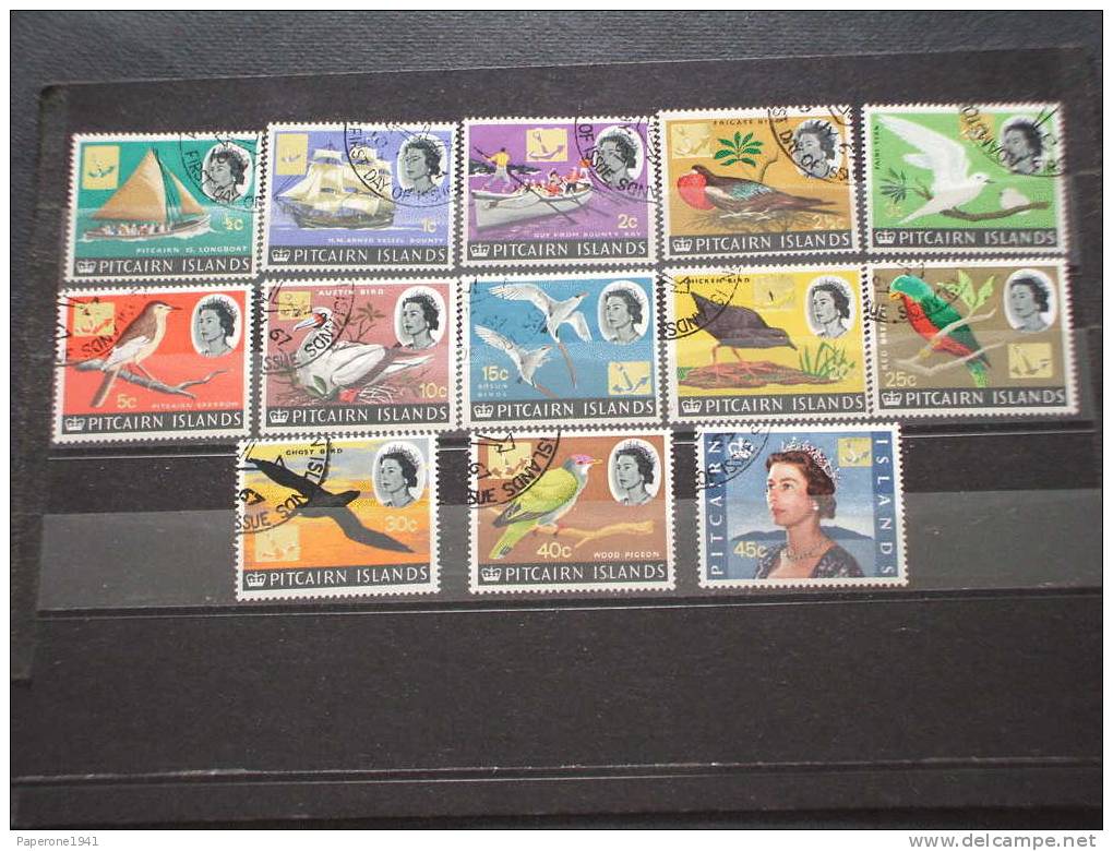 PITCAIRN - 1967 PITTORICA 13v. SOPRAST..-TIMBRATI(USED)-TEMATICHE - Pitcairn Islands