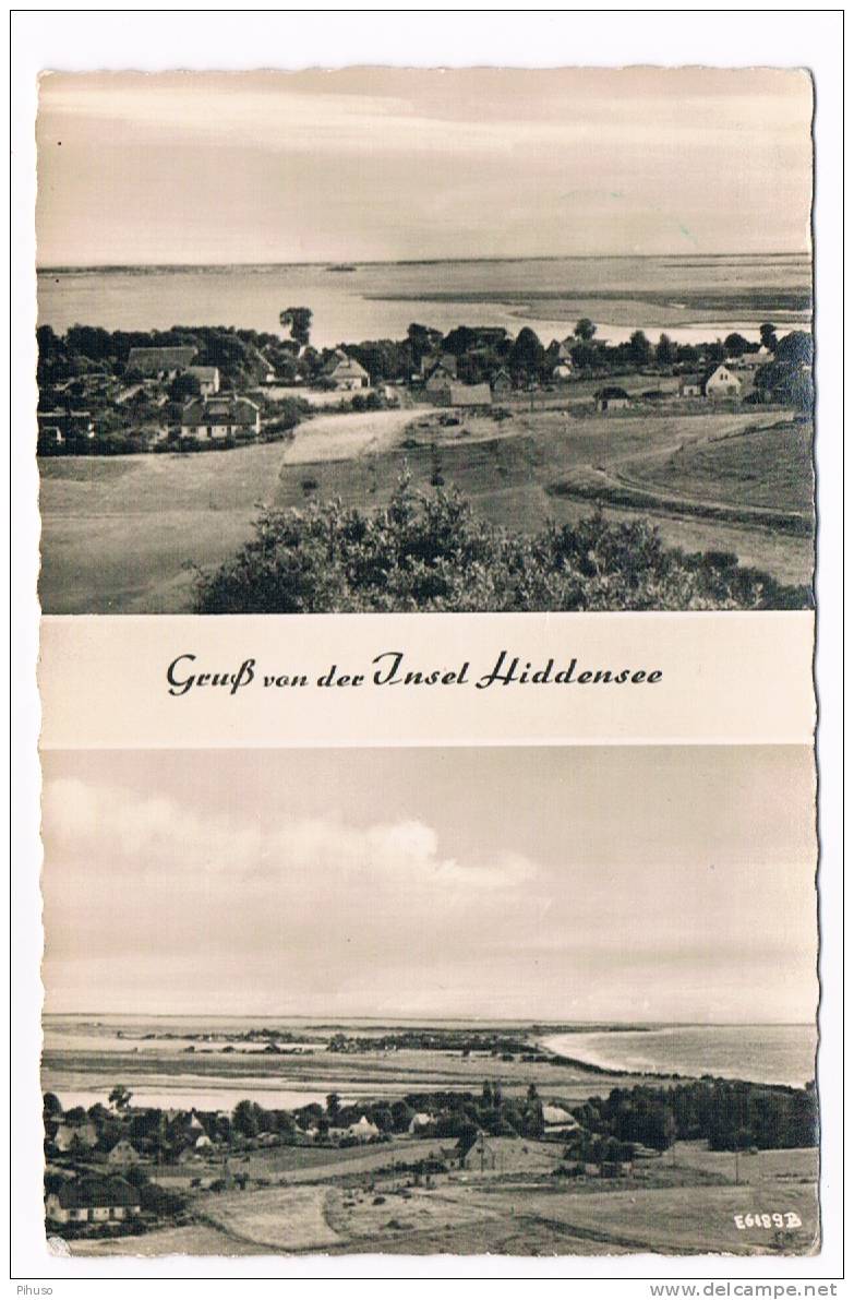 D1237   INSEL  HIDDENSEE : Grusse Von ( 2-picture Postcard) - Rügen