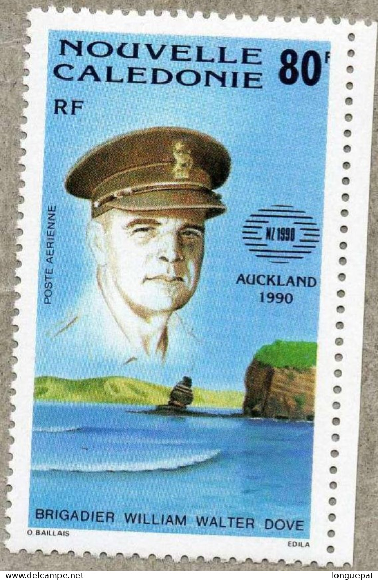 NOUVELLE-CALEDONIE  :"Nouvelle-Zélande 1990" : Expo Phila. - Paysage Côtier, Et Portrait Du Brigadier Walter Dove - Unused Stamps