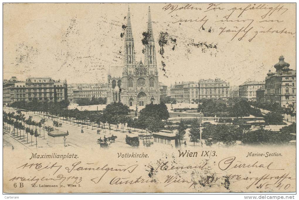 Cpa,autriche,wien,vovtivk Irche,maximilianplatz  ,1903 - Autres & Non Classés