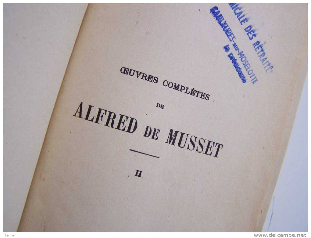 OEUVRES DE A.DE.MUSSET TOME 2 SEU -poésies Nouvelles 1924 Librairie GARNIER-relié-rolla Nuits Contes Vers-BIRE- - Auteurs Français