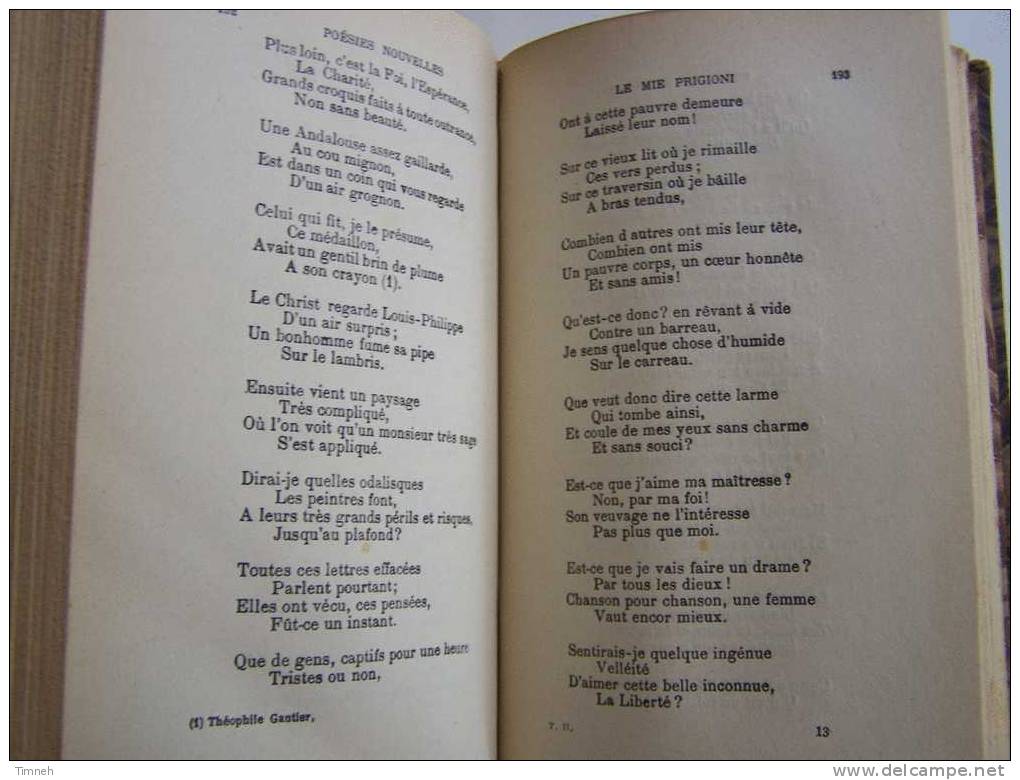 OEUVRES DE A.DE.MUSSET TOME 2 SEU -poésies nouvelles 1924 librairie GARNIER-relié-rolla nuits contes vers-BIRE-
