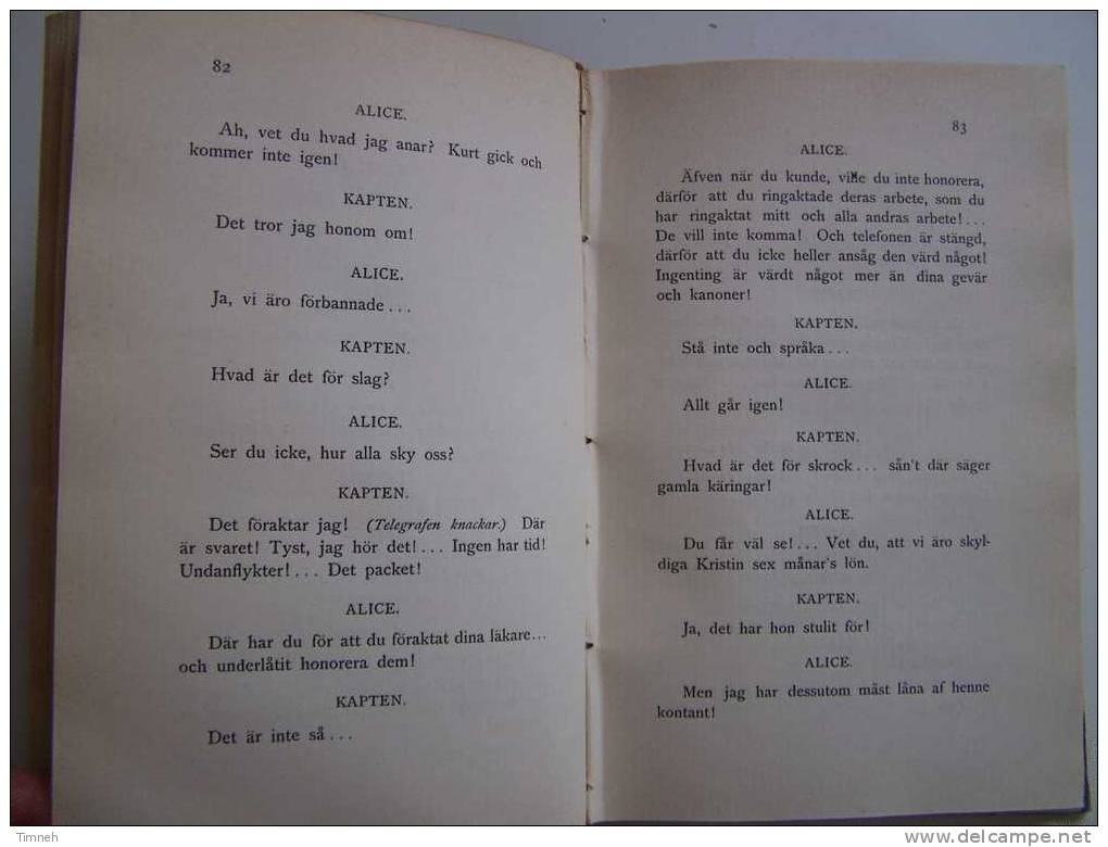 AUGUST STRINDBERG- DÖDSDANSEN - DRAMA Théâtre -1901 Stockholm GERNANDTS FÖRLAGS-relié- - Langues Scandinaves